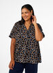 Blouse met korte mouwen en V-hals, Bruin, Model image number 0