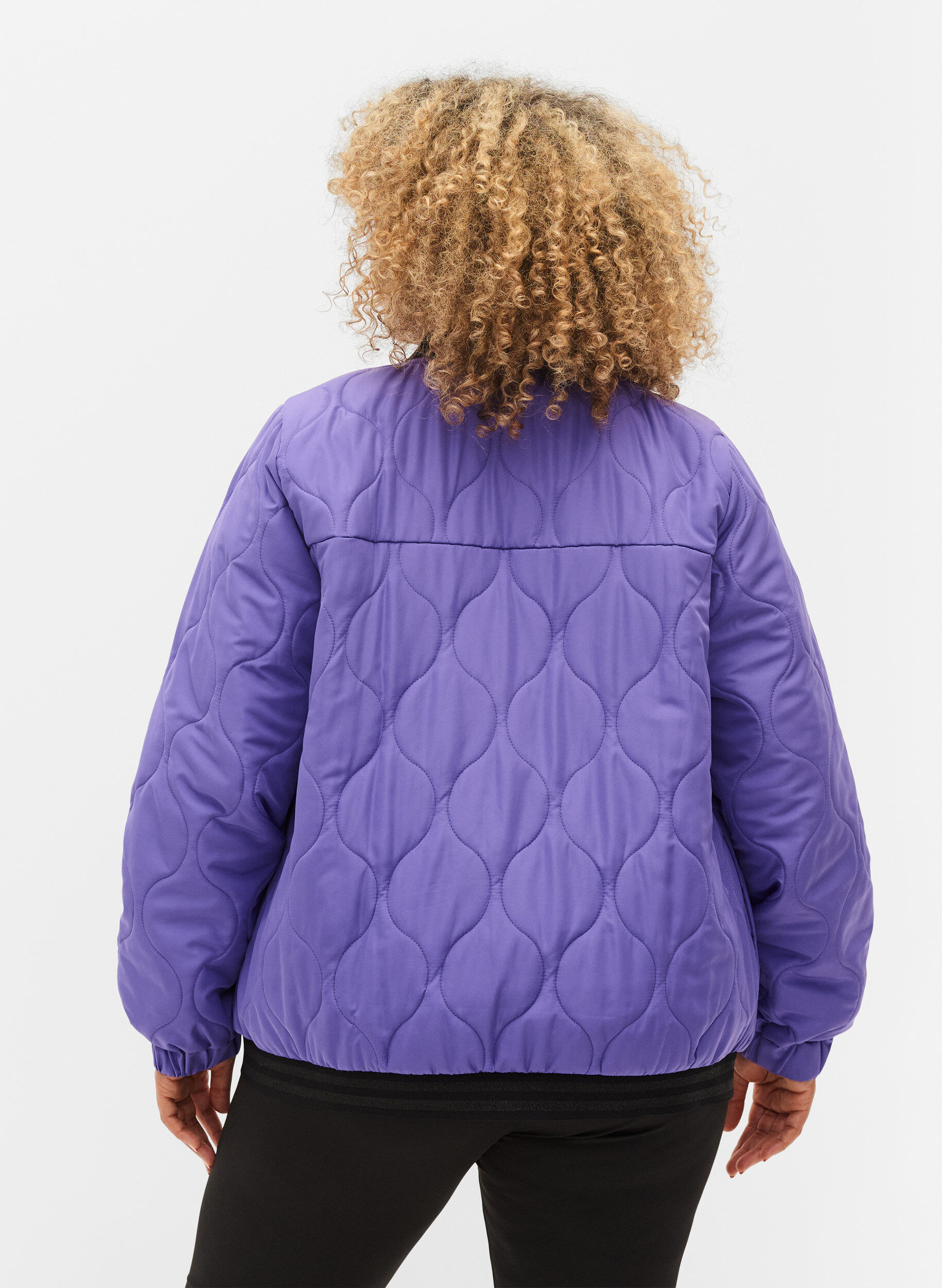 Zizzi Bomberjack met zakken en glitters, Passion Flower, Model image number 1