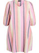 Korte jurk in linnen en viscose met 3/4 mouwen, Geel, Packshot image number 0