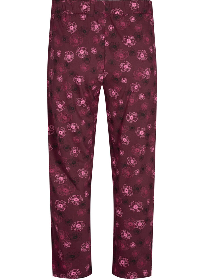 Kleren pyjama broek met print, Donker Bordeaux, Packshot image number 1