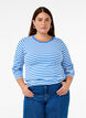 Gestreepte blouse met lange mouwen, Blauw, Model image number 0