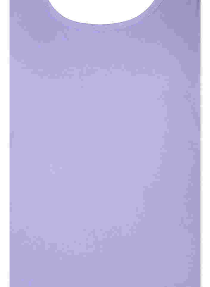 Effen gekleurd basic top in katoen, Paisley Purple, Packshot image number 2
