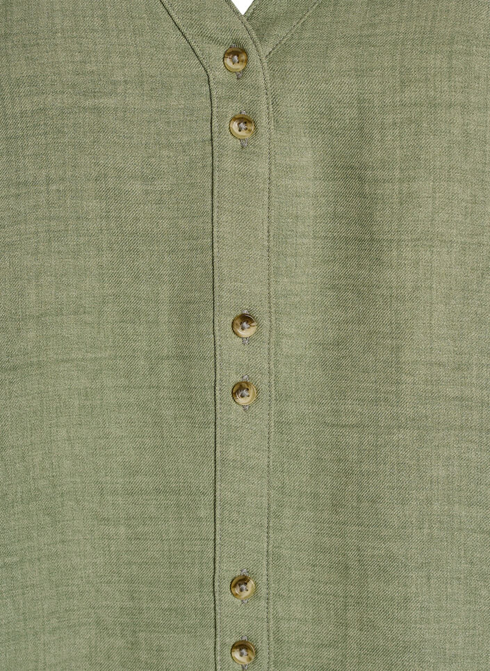Overhemd blouse met V-hals en korte mouwen, Groen, Packshot image number 2