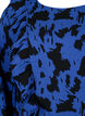 Blouse met lange mouwen en ruches, Black Blue AOP, Packshot image number 2