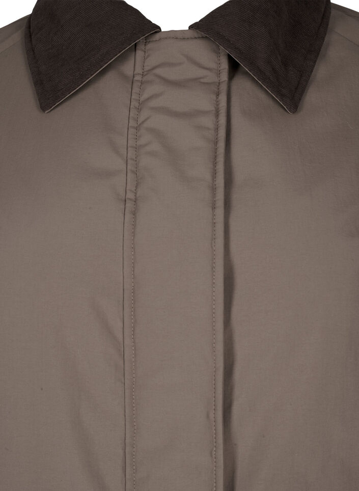 Overgangsjas met fluwelen kraag en zakken, Chocolate Chip, Packshot image number 2