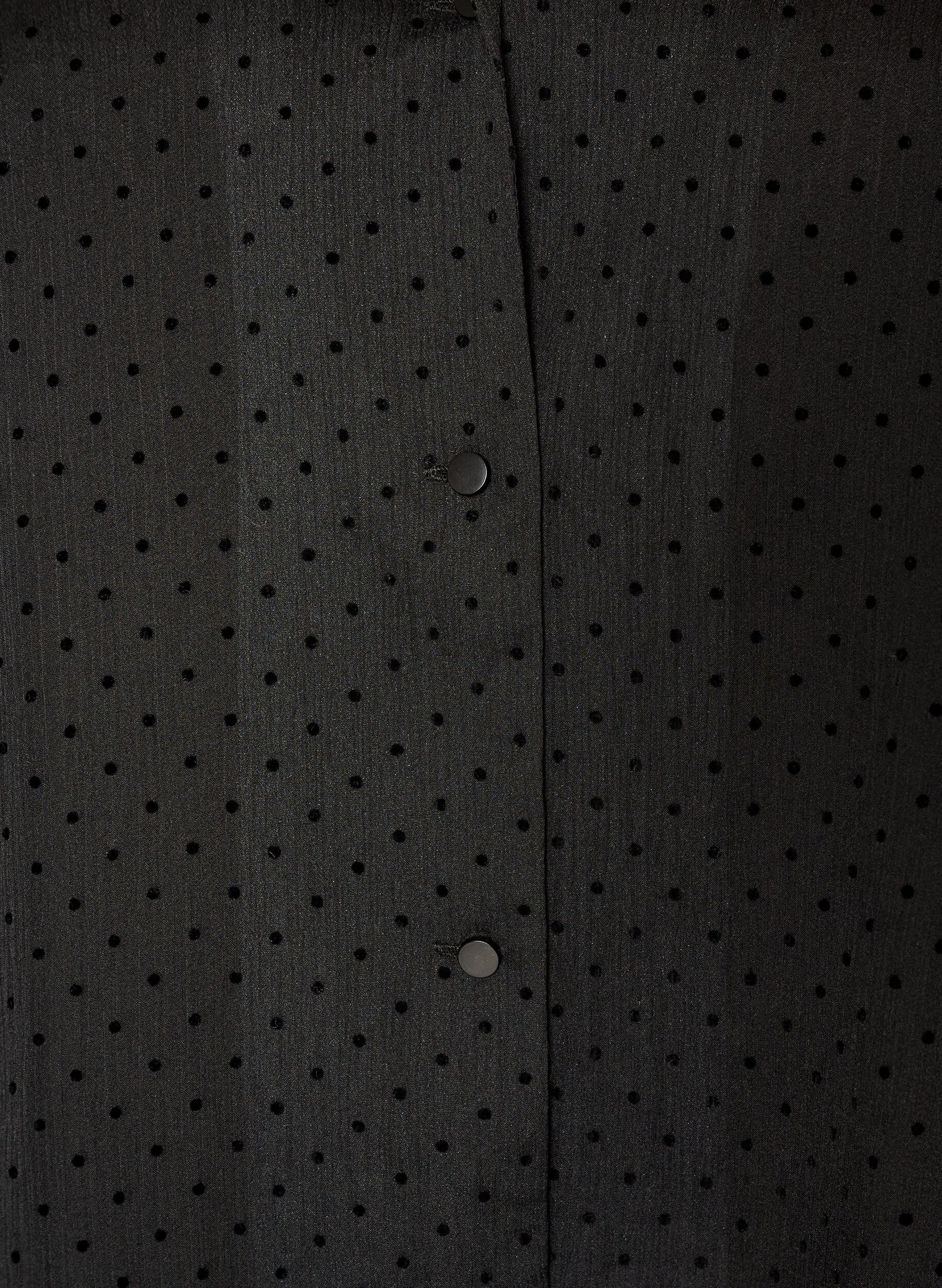 ZizziPolkadot blouse met revers, Zwart, Packshot image number 2