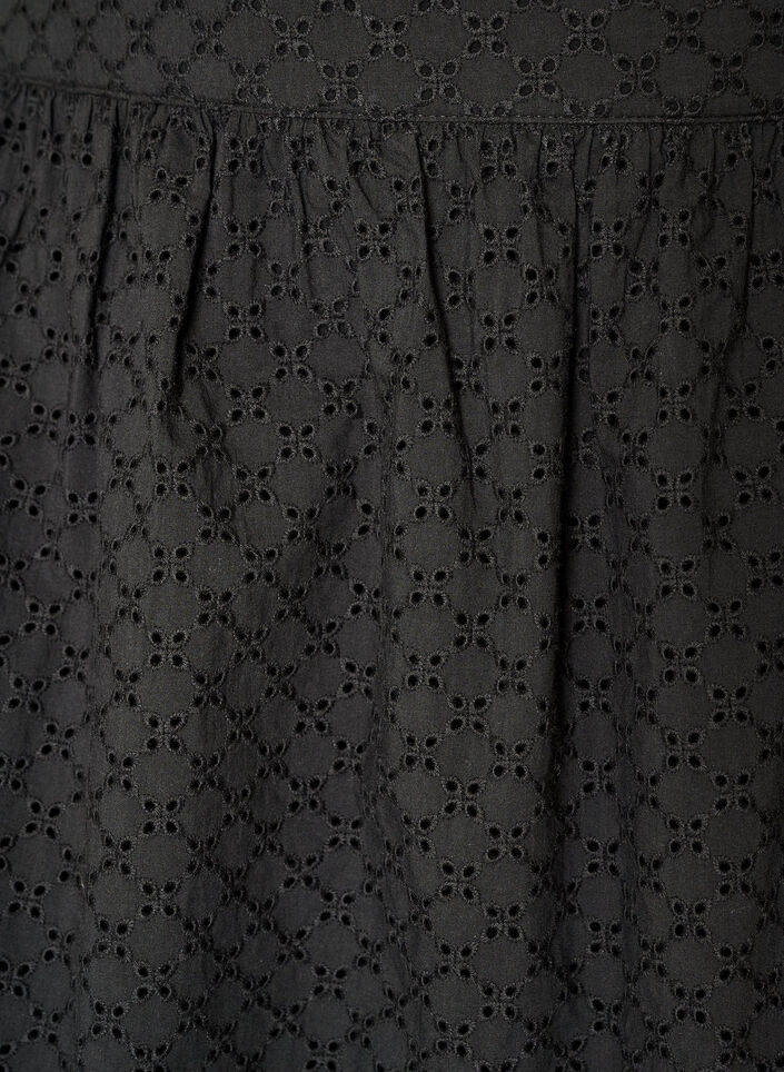 Korte rok met broderie anglaise en elastische tailleband, Zwart, Packshot image number 2