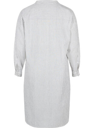 Gestreepte blouse jurk in katoen, White Stripe, Packshot image number 1