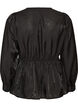 Glanzende viscose blouse met peplumeffect, Zwart, Packshot image number 1