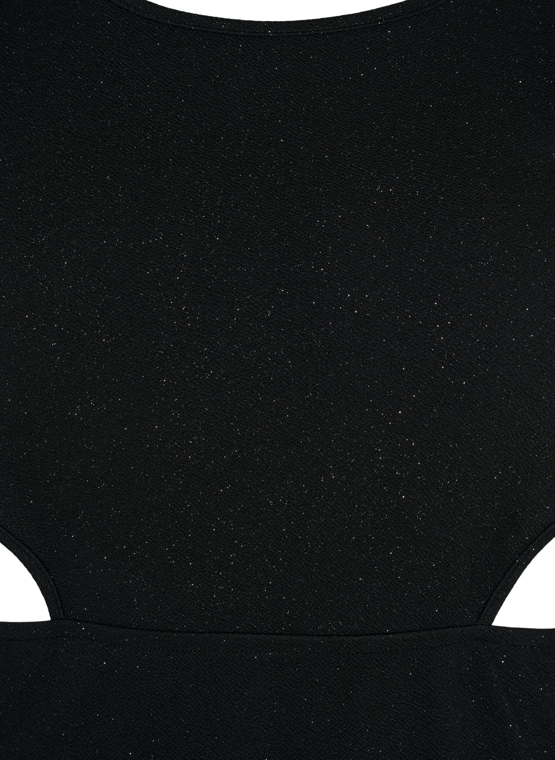 Zizzi Mouwloze jurk met uitsnijding, Black, Packshot image number 2