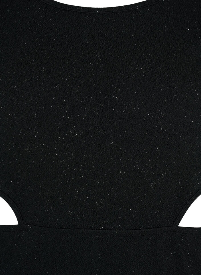 Mouwloze jurk met uitsnijding, Black, Packshot image number 2