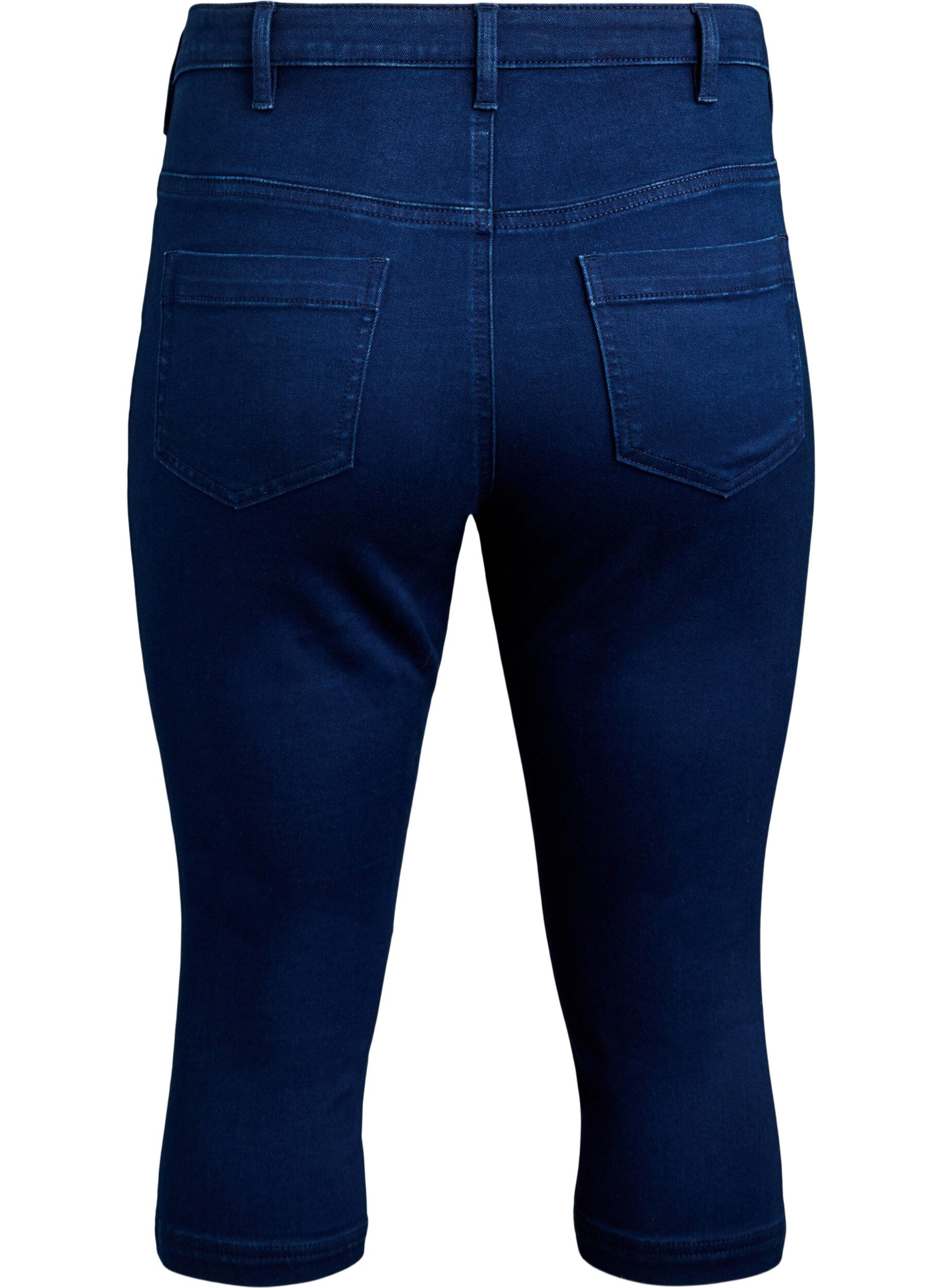 Zizzi Amy capri jeans met hoge taille en super strakke pasvorm, Blauw, Packshot image number 1