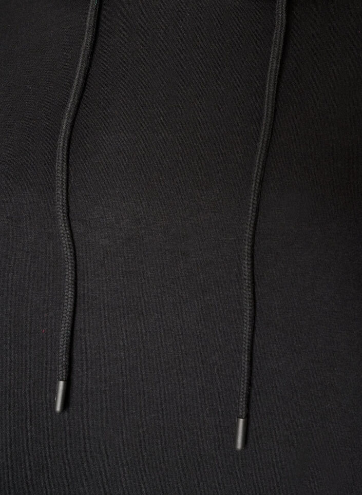 Sweatshirt jurk met capuchon en zakken, Zwart, Packshot image number 2