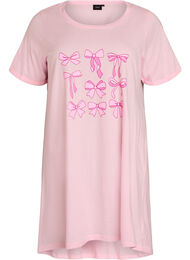 Nachtjapon met korte mouwen van biologisch katoen, Roze
