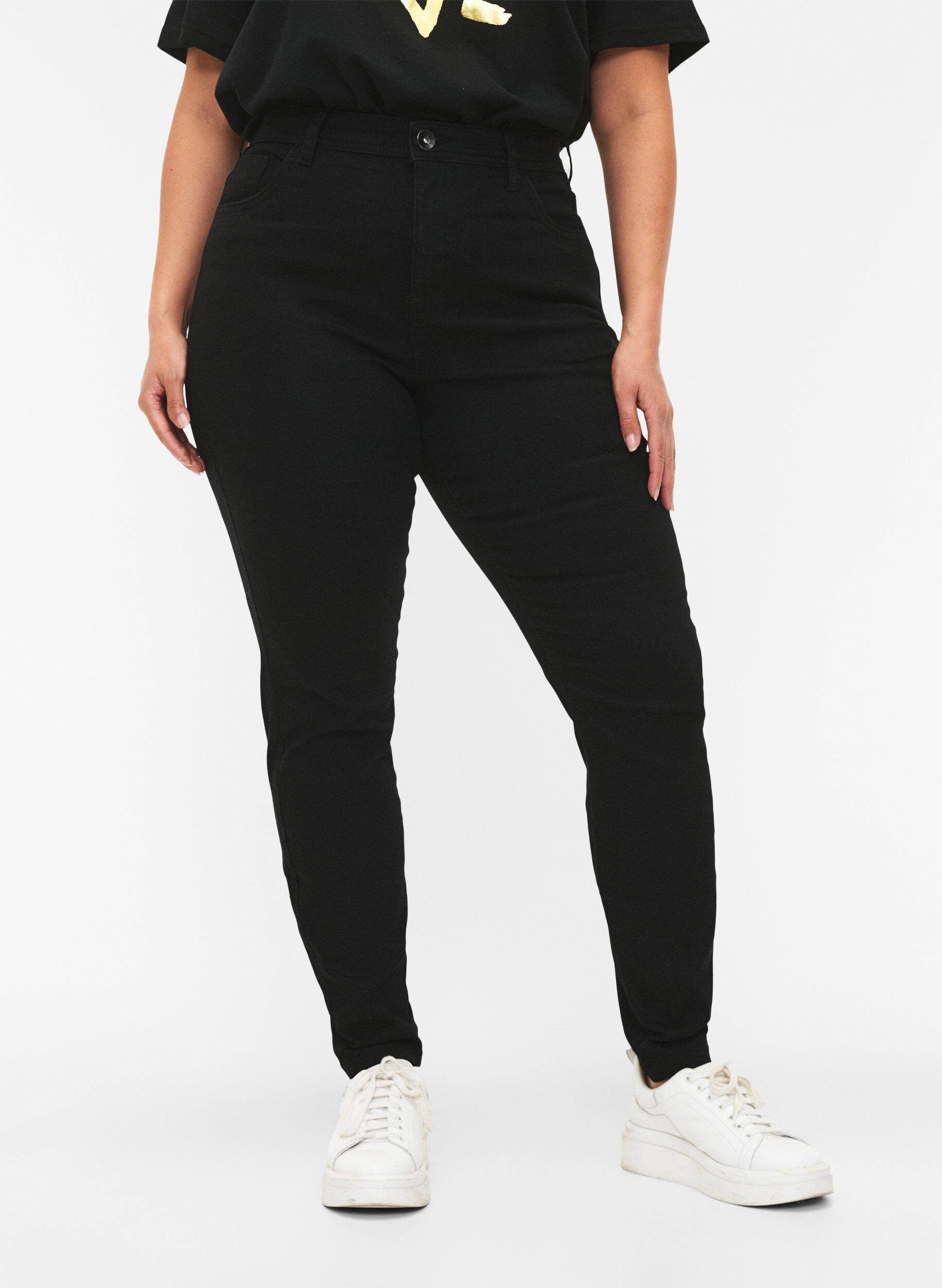 Zizzi FLASH - Jeans met super slanke pasvorm, Zwart, Model image number 2