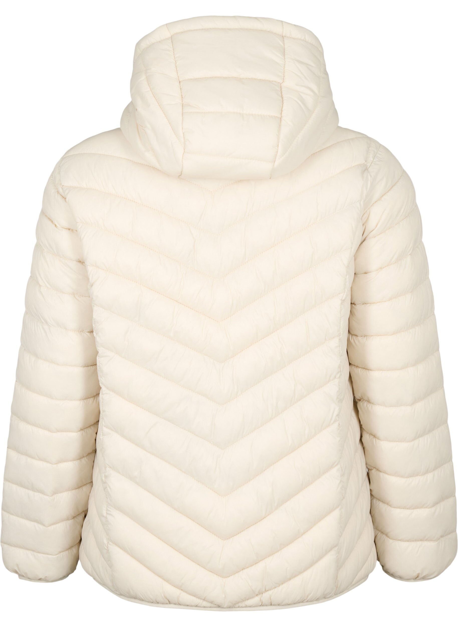 ZizziGewatteerd lichtgewicht jack met capuchon, Beige, Packshot image number 1