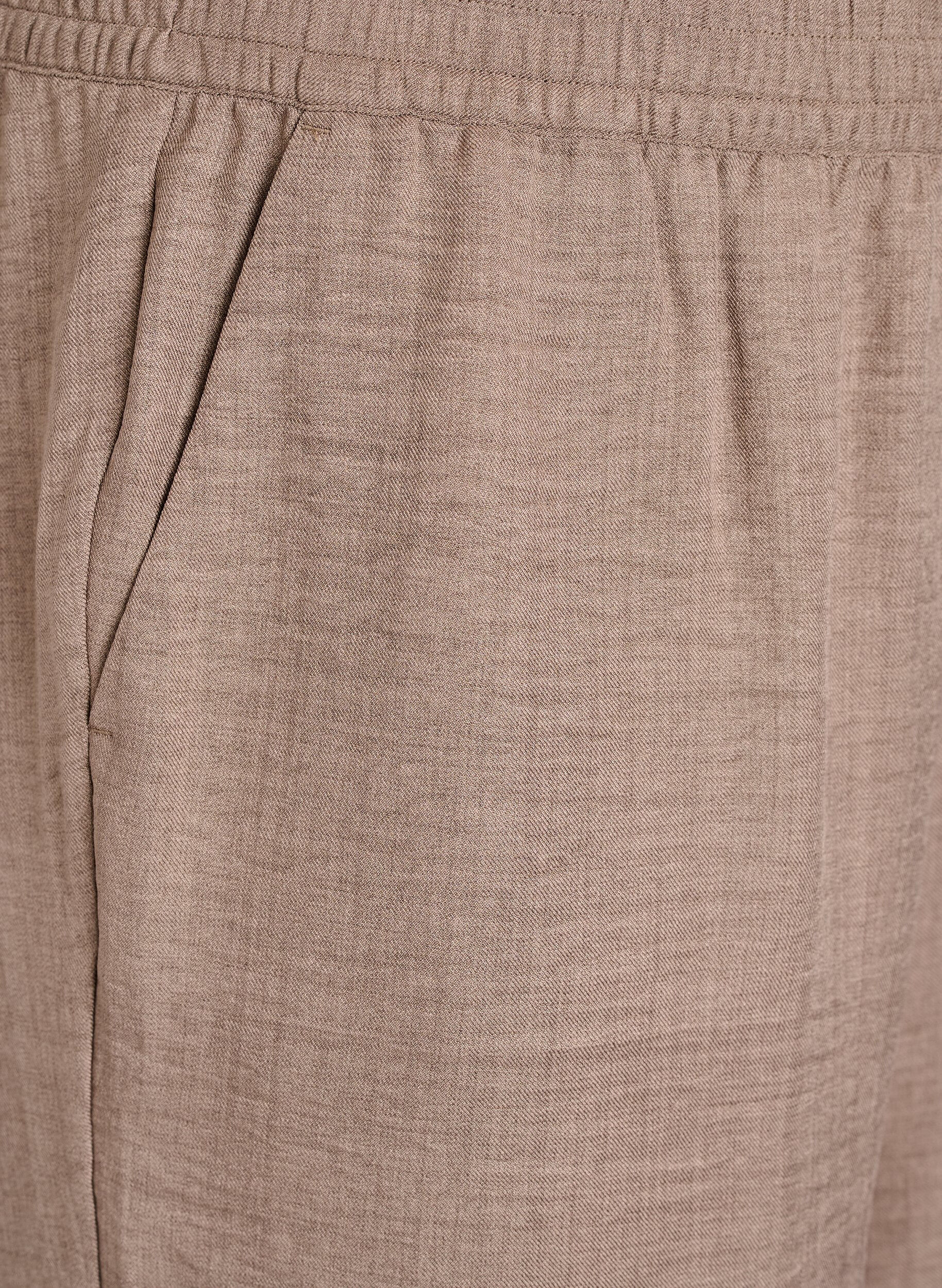 Zizzi Korte broek met zakken en hoge taille, Bruin, Packshot image number 2