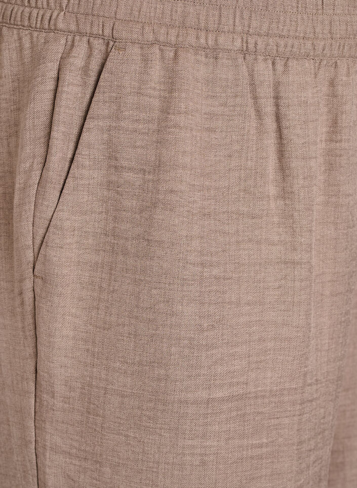 Korte broek met zakken en hoge taille, Bruin, Packshot image number 2