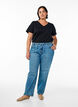 Straight-fit jeans met een strikceintuur, Blauw, Model image number 0