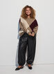 Breigoed met harlekijnpatroon, Bruin, Model image number 1