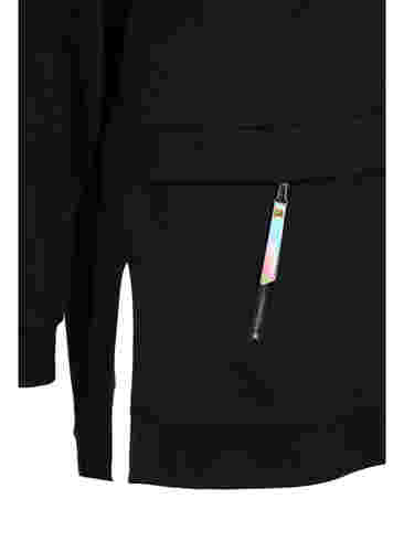 Sweatshirt met capuchon en zakken, Black, Packshot image number 3
