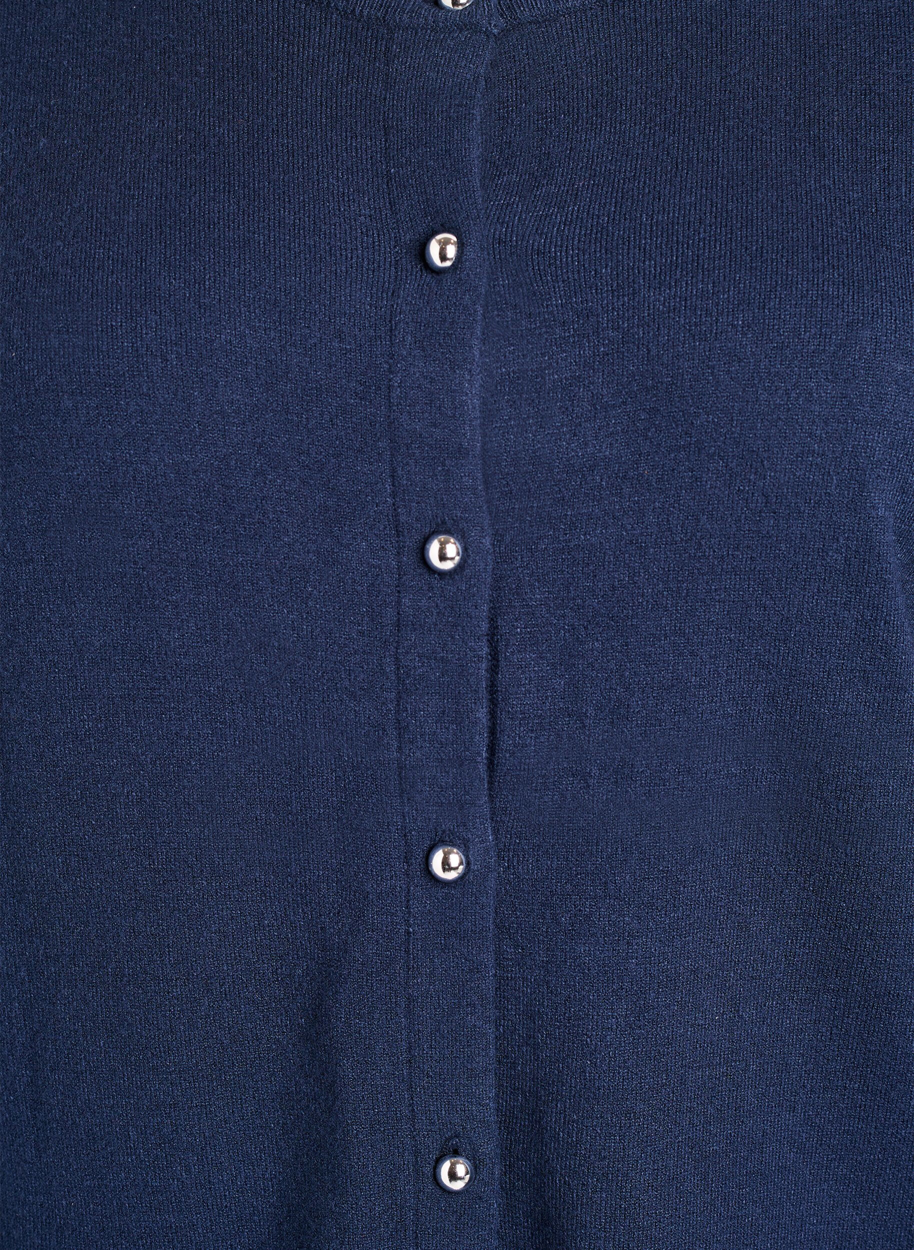 ZizziCardigan met ronde knopen, Blauw, Packshot image number 2