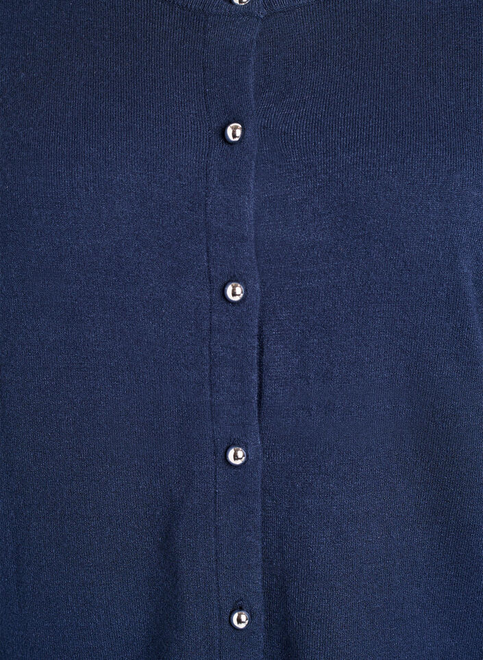 Cardigan met ronde knopen, Blauw, Packshot image number 2