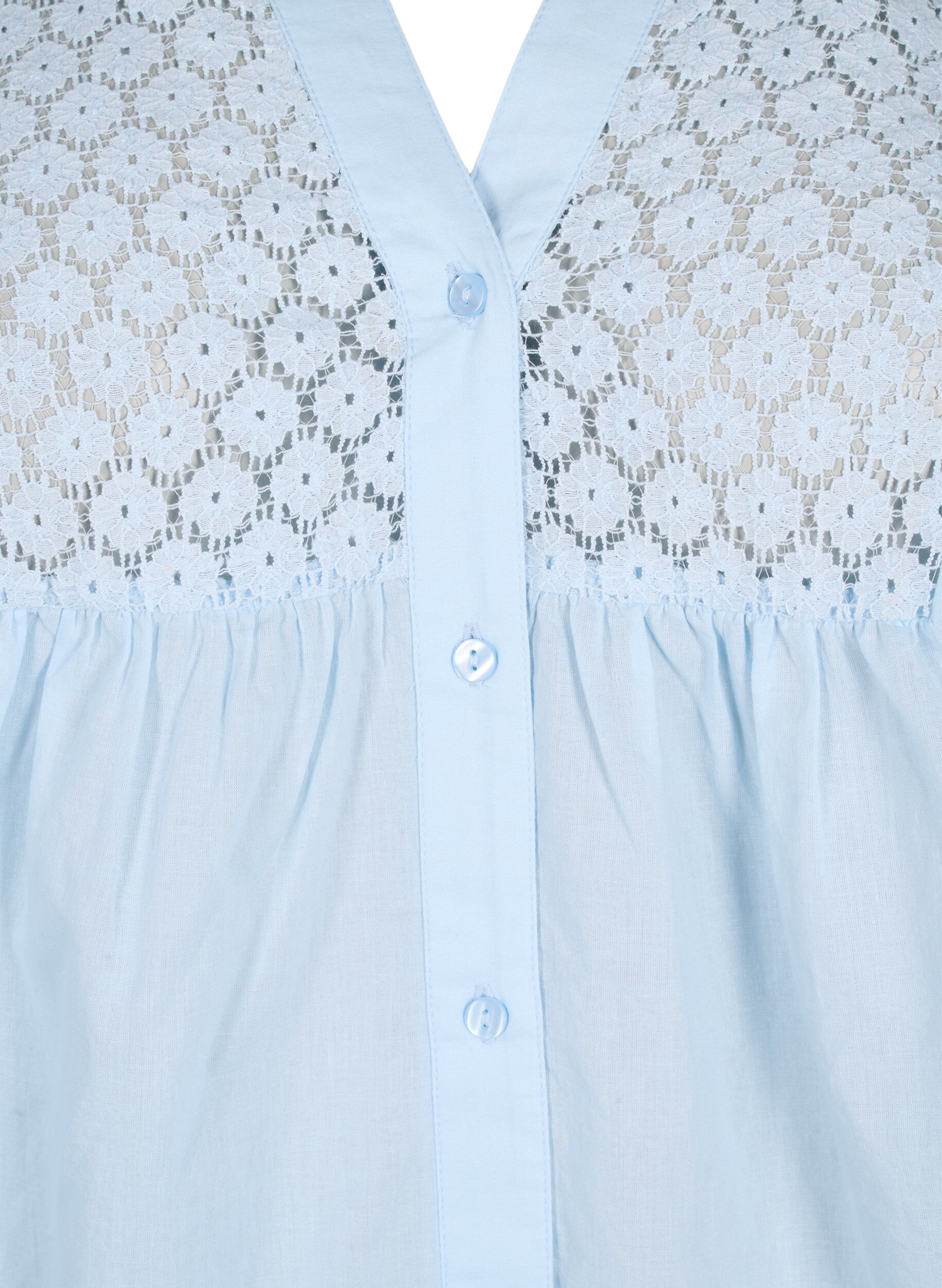 Zizzi FLASH - Shirt met gehaakt detail, Cashmere Blue, Packshot image number 2