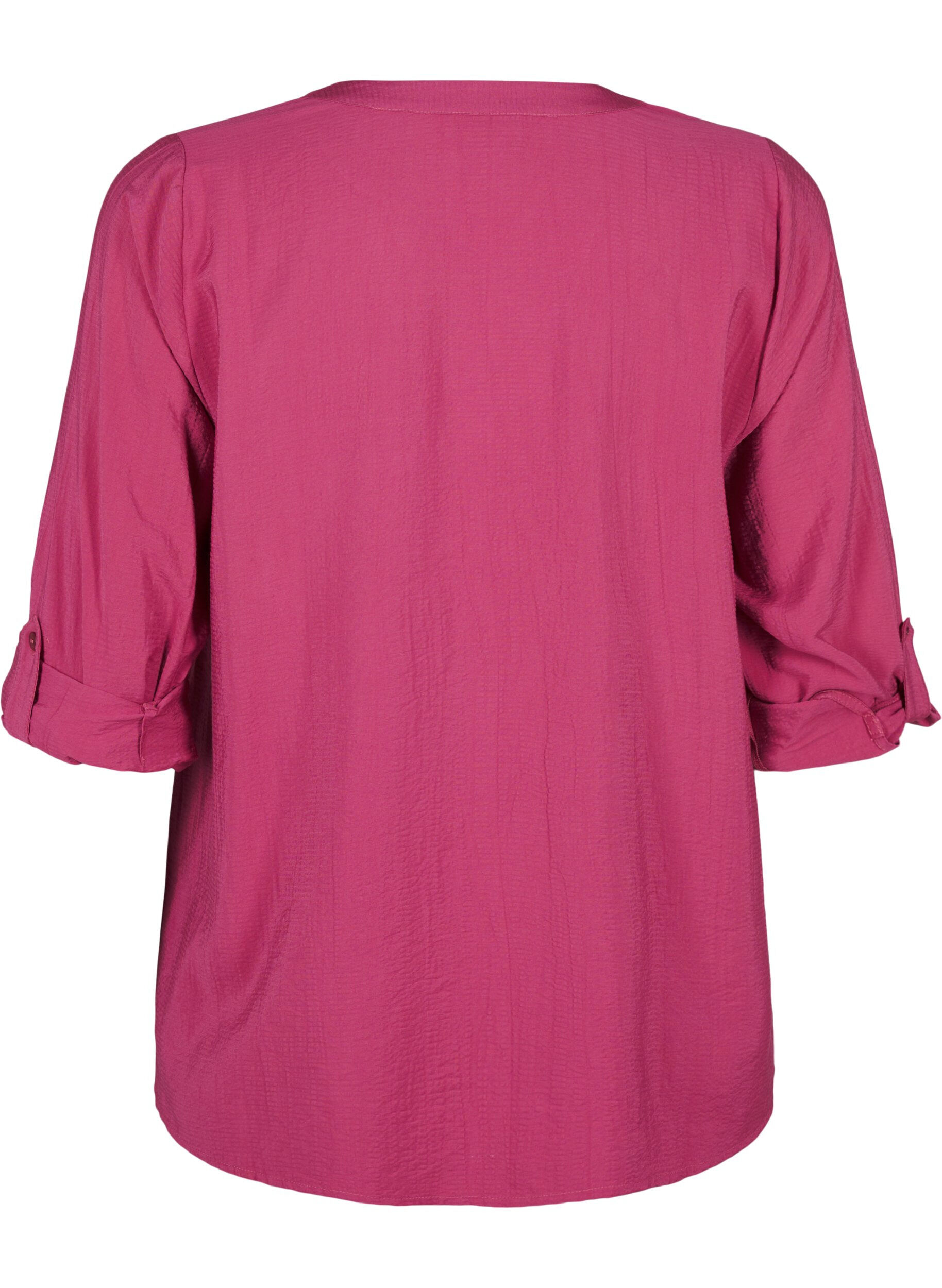 Zizzi Viscose overhemd blouse met driekwart mouwen., Malaga, Packshot image number 1