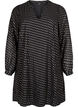 Jurk met lange mouwen en folieprint, Black w. Gold, Packshot image number 0