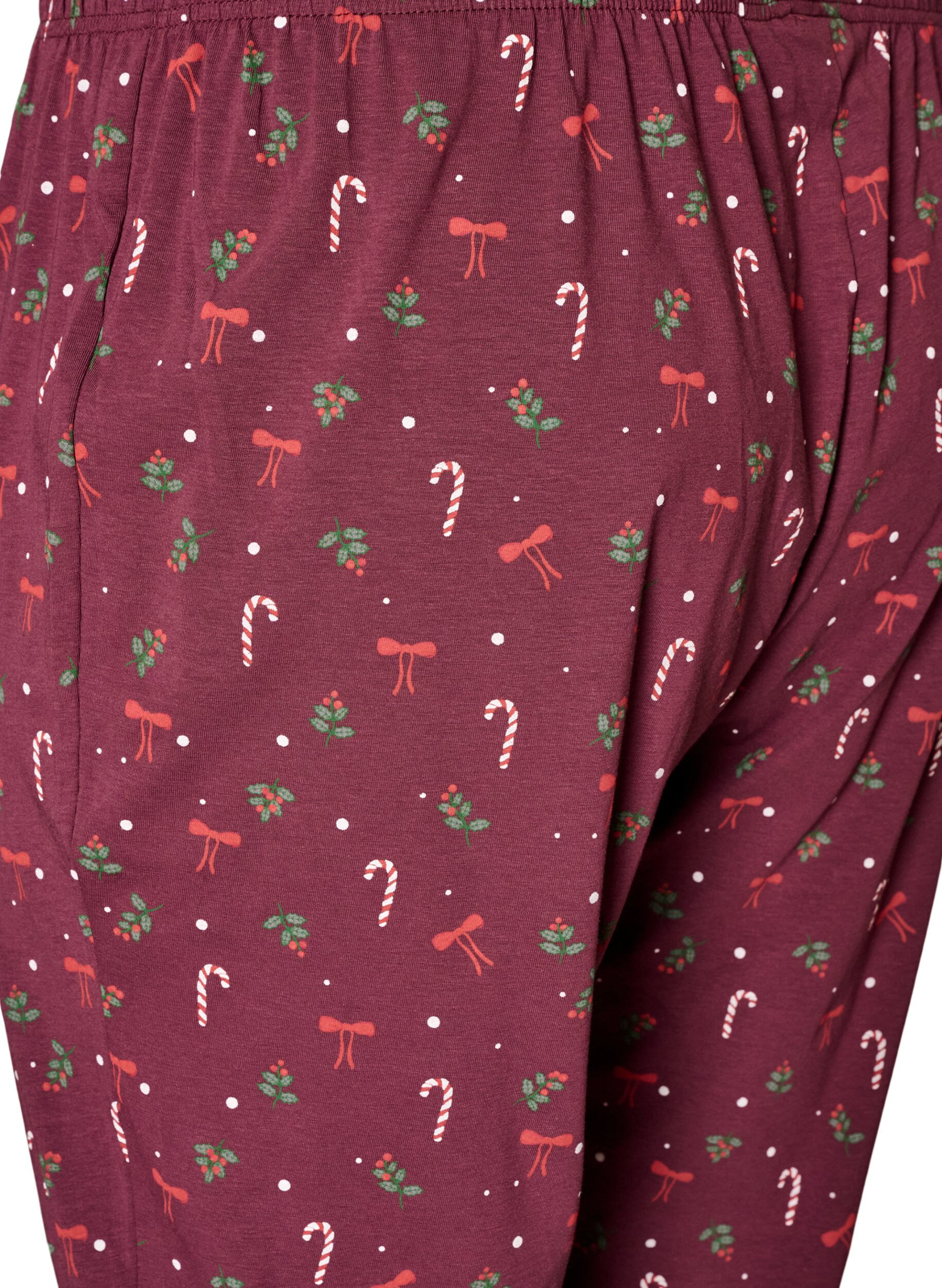 ZizziBedrukte pyjamabroek, Donker Bordeaux, Packshot image number 3
