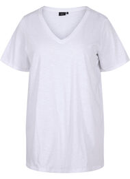 Effen kleur oversized v-hals t-shirt, Bright White
