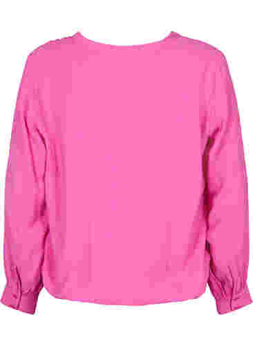 Viscose blouse met v-hals, Raspberry Rose, Packshot image number 1