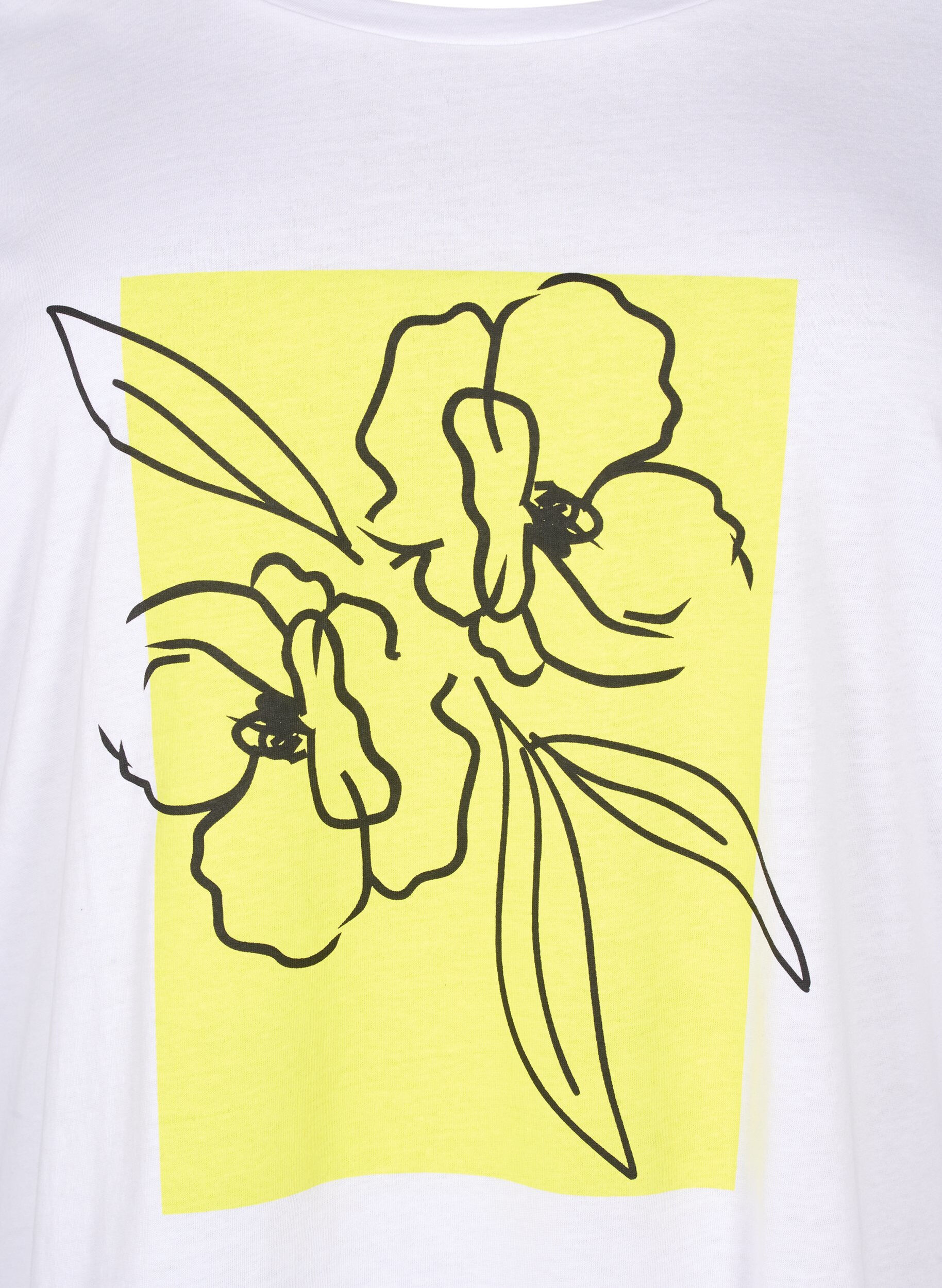 Zizzi Katoenen T-shirt met motief, B. White w. Sulphur, Packshot image number 2