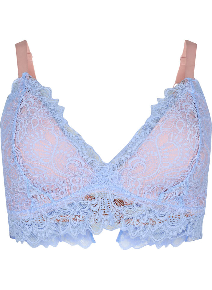 Bralette van kant met zachte padding, Serenity, Packshot image number 0