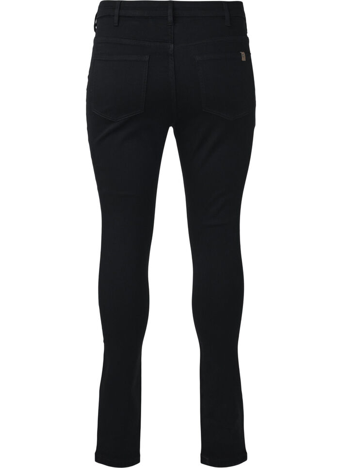 High-waisted Amy jeans met knoopsluiting, Black, Packshot image number 1