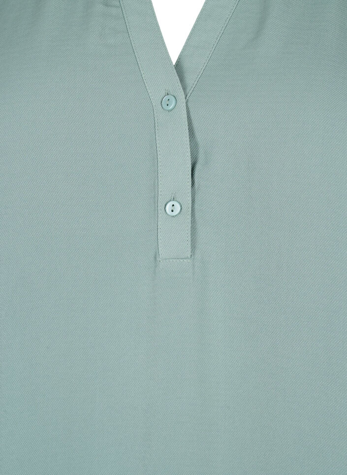 Blouse met smok en V-halslijn, Chinois Green, Packshot image number 2