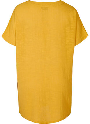 Katoenen tuniek met korte mouwen, Golden Yellow, Packshot image number 1