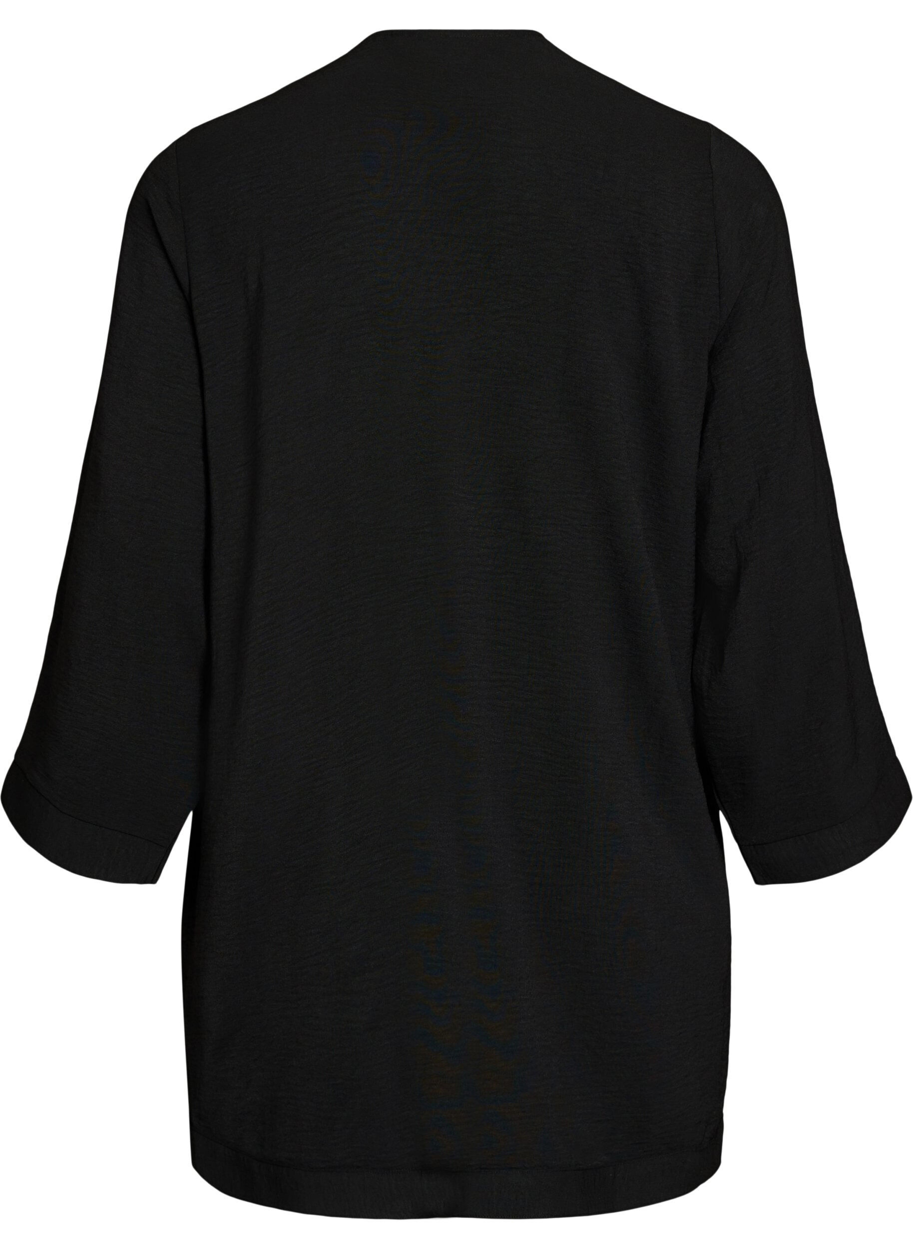 Zizzi Kimono met 7/8 mouwen, Zwart, Packshot image number 1