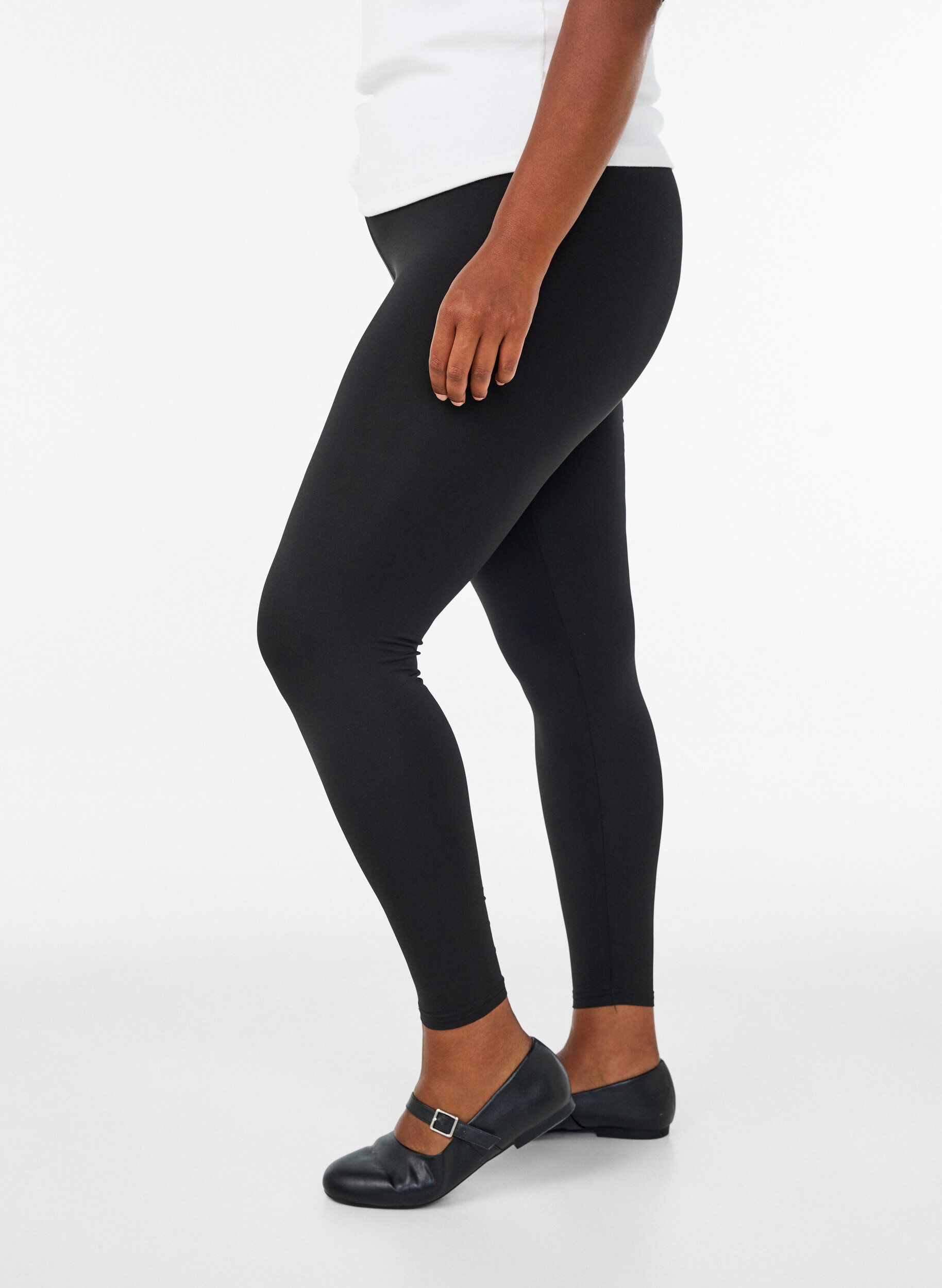 Zizzi2-pack basic leggings, Zwart, Model image number 3