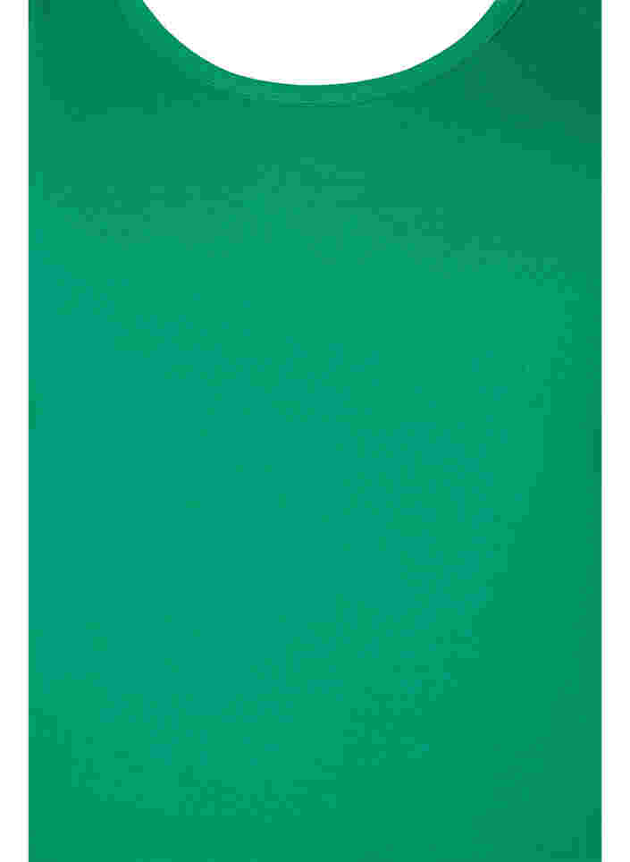 Effen gekleurd basic top in katoen, Jolly Green, Packshot image number 2