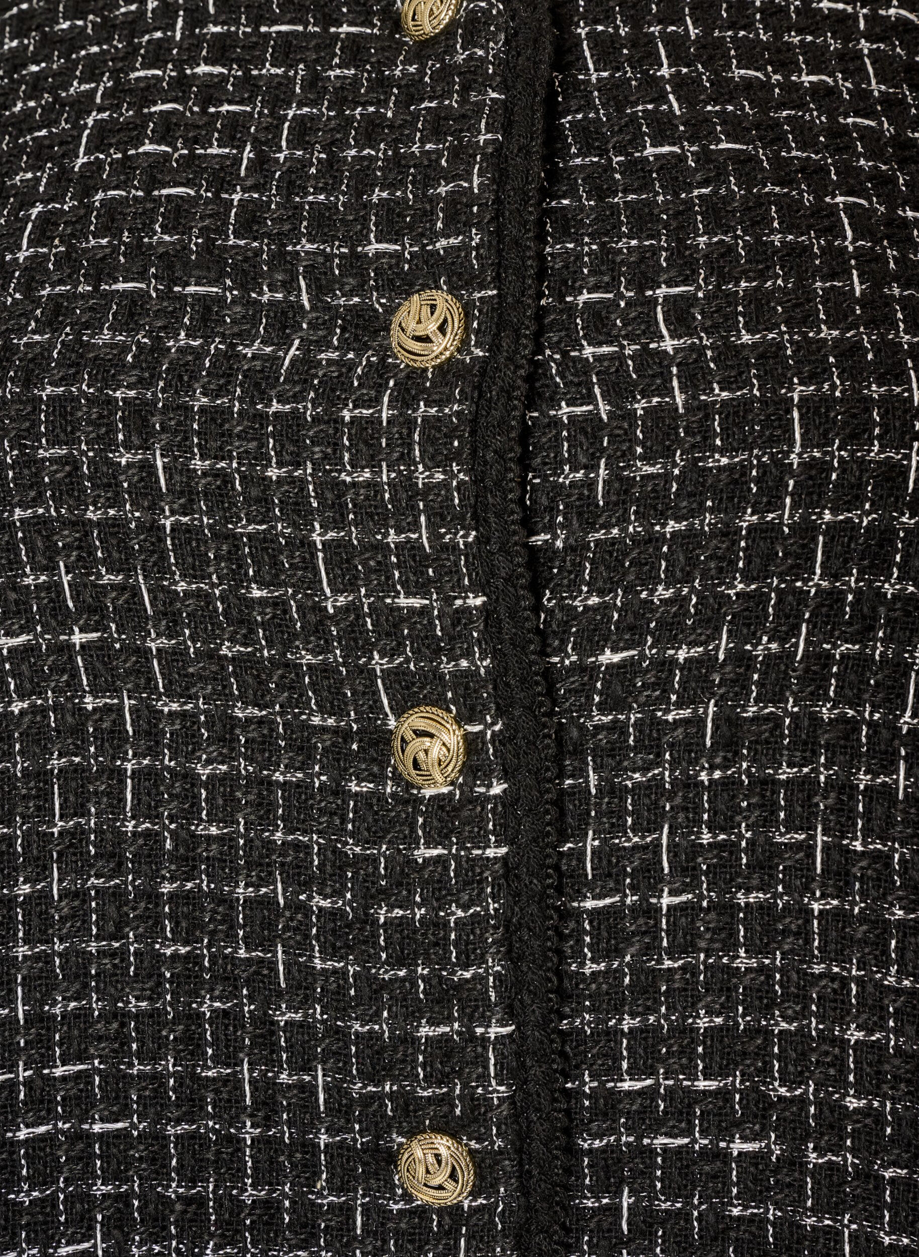 ZizziJasje in boucl&eacute; met goudkleurige knopen, Zwart, Packshot image number 2
