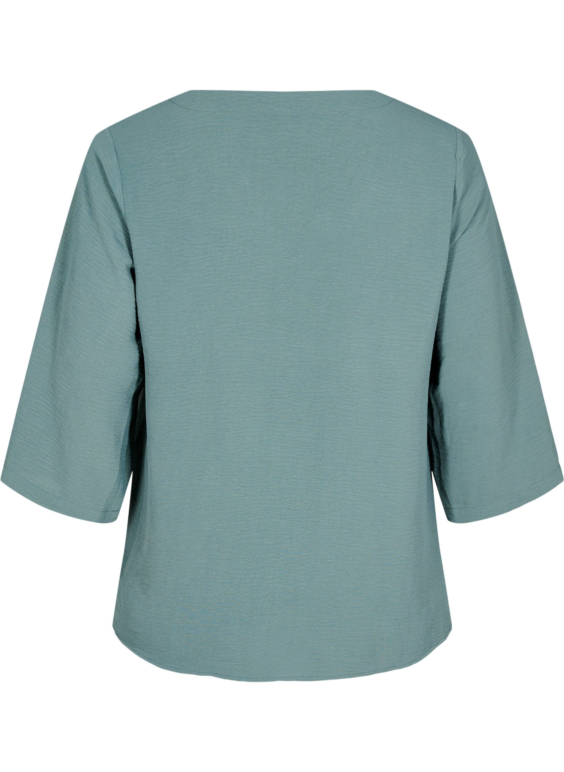 Zizzi Blouse met 3/4 mouwen, Groen, Packshot image number 1