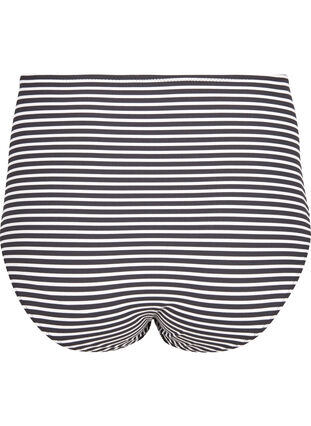 Gestreept bikini broekje met hoge taille, Navy Striped, Packshot image number 1