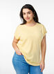 T-shirt met korte mouwen van katoenmix, Geel, Model image number 0
