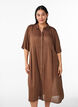 Midi shirtjurk met korte mouwen, Groen, Model image number 0
