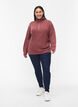 Gebreide trui met hoge hals en rits, Rood, Model image number 1