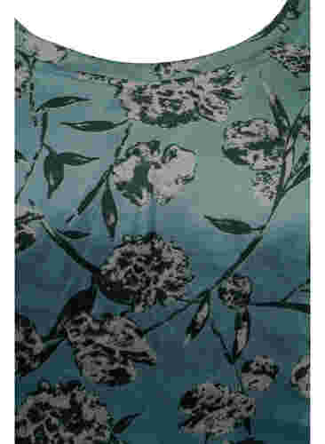 Velours top met lange mouwen en bloemenprint, Green Gables AOP, Packshot image number 2