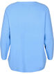 Lange gebreide blouse met knoopdetail aan de zijkant, Della R. Blue Mel., Packshot image number 1