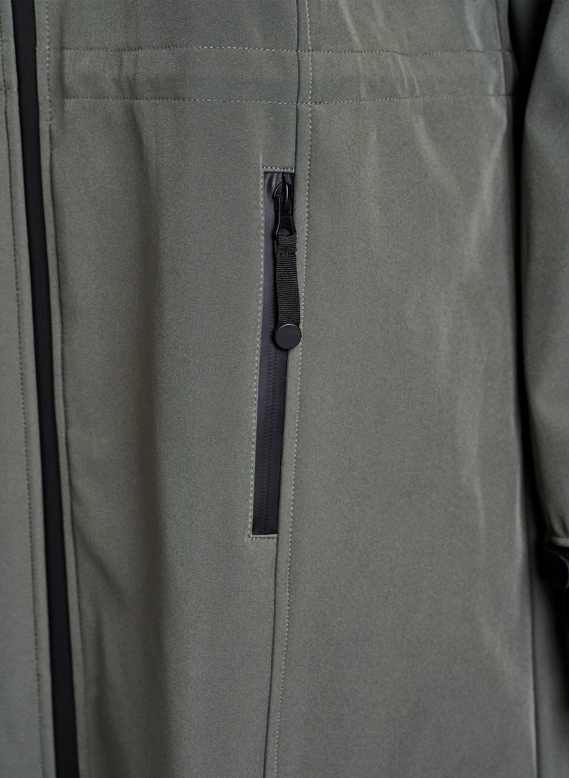 Zizzi Softshell jas met afneembare capuchon, Grijs, Packshot image number 3